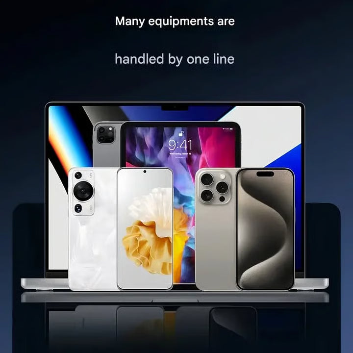 2-in-1 Invisible Holder Charger Cable - 240W Fast Charging Cord with Built-In Phone Stand